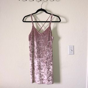 Lulu’s Crushed Pink Velvet Cocktail Dress